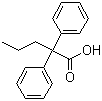 structure of CAS# 841-32-7, 2,2-Diphenylpentanoic acid