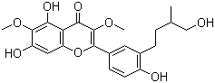 CAS # 84294-77-9, Aliarin, 5,7-Dihydroxy-2-[4-hydroxy-3-(4-hydroxy-3-methylbutyl)phenyl]-3,6-dimethoxy-4H-1-benzopyran-4-one