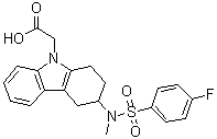 3-[[(4-Fluorophenyl)sulfonyl]methylamino]-1,2,3,4-tetrahydro-9H-carbazole-9-acetic acid molecular structure (CAS 844639-57-2)