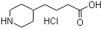 structure of CAS# 84512-08-3, 4-Piperidinebutanoic acid hydrochloride