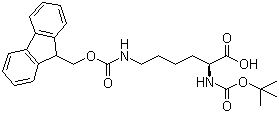 structure of CAS# 84624-27-1, N-Boc-N'-Fmoc-L-Lysine