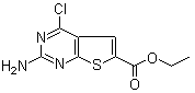 structure of CAS# 847560-46-7, 2-Amino-4-chloro-thieno[2,3-d]pyrimidine-6-carboxylic acid ethyl ester