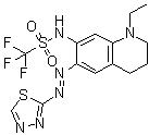 CAS # 848080-32-0, N-[1-Ethyl-1,2,3,4-tetrahydro-6-[2-(1,3,4-thiadiazol-2-yl)diazenyl]-7-quinolinyl]-1,1,1-trifluoromethanesulfonamide