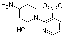structure of CAS# 848498-92-0, 1-(3-Nitropyridin-2-yl)piperidin-4-amine hydrochloride
