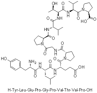 CAS 登录号：848614-66-4, L-酪氨酰-L-亮氨酰-L-alpha-谷氨酰-L-脯氨酰甘氨酰-L-脯氨酰-L-缬氨酰-L-苏氨酰-L-缬氨酰-L-脯氨酸