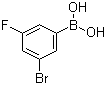 structure of CAS# 849062-37-9, 3-Bromo-5-fluorophenylboronic acid