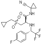 CAS 登录号：849093-78-3, (2R)-N-(1-氰基环丙基)-3-[(环丙基甲基)磺酰基]-2-[[(1S)-2,2,2-三氟-1-(4-氟苯基)乙基]氨基]丙酰胺