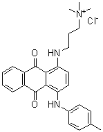 CAS # 84989-51-5, 3-[[9,10-Dihydro-4-[(4-methylphenyl)amino]-9,10-dioxo-1-anthracenyl]amino]-N,N,N-trimethyl-1-propanaminium chloride
