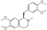 CAS # 85-63-2, R-(-)-Laudanosine, (1R)-1-[(3,4-Dimethoxyphenyl)methyl]-1,2,3,4-tetrahydro-6,7-dimethoxy-2-methylisoquinoline, (-)-Laudanosine, (R)-Laudanosine, D-(-)-Laudanosine, D-Laudanosine, O-Methyllaudanidine, R-(-)-Laudanosine, l-N-Methyltetrahydropapaverine