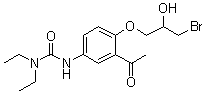 CAS 登录号：85045-98-3, N'-[3-乙酰基-4-(3-溴-2-羟基丙氧基)苯基]-N,N-二乙基脲