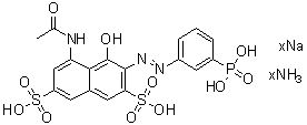 CAS 登录号：85068-62-8, 5-(乙酰氨基)-4-羟基-3-[(3-膦酰苯基)偶氮]-2,7-萘二磺酸铵钠盐