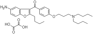 structure of CAS# 851014-95-4, (5-Amino-2-butyl-3-benzofuranyl)[4-[3-(dibutylamino)propoxy]phenyl]methanone oxalate