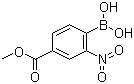 structure of CAS# 85107-55-7, 4-Methoxycarbonyl-2-nitrophenylboronic acid