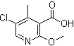 structure of CAS# 851607-38-0, 5-Chloro-2-methoxy-4-methyl-3-pyridinecarboxylic acid