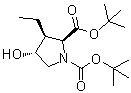 (2S,3S,4R)-3-Ethyl-4-hydroxy-1,2-pyrrolidinedicarboxylic acid bis(1,1-dimethylethyl) ester molecular structure (CAS 851671-74-4)