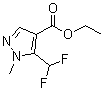 structure of CAS# 851725-98-9, 1-Methyl-5-(difluoromethyl)pyrazole-4-carboxylic acid ethyl ester