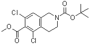 structure of CAS# 851784-80-0, 5,7-Dichloro-3,4-dihydro-2,6(1H)-isoquinolinedicarboxylic acid 2-(1,1-dimethylethyl) 6-methyl ester