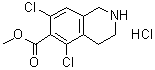 5,7-二氯-1,2,3,4-四氢-6-异喹啉羧酸甲酯盐酸盐分子结构 (CAS 851784-90-2)