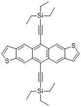 structure of CAS# 851817-11-3, 5,11-Bis((triethylsilyl)ethynyl)anthra[2,3-b:6,7-b']dithiophene