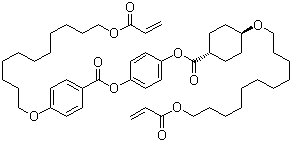 4-[[11-[(1-Oxo-2-propenyl)oxy]undecyl]oxy]benzoic acid 4-[[[trans-4-[[11-[(1-oxo-2-propenyl)oxy]undecyl]oxy]cyclohexyl]carbonyl]oxy]phenyl ester molecular structure (CAS 852056-55-4)
