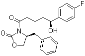 structure of CAS# 852148-49-3, (4S)-3-[(5S)-5-(4-氟苯基)-5-羟基-1-氧代戊基]-4-(苄基)-2-恶唑烷酮