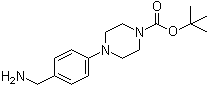 structure of CAS# 852180-47-3, tert-Butyl 4-[4-(aminomethyl)phenyl]piperazine-1-carboxylate