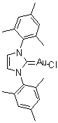 structure of CAS# 852445-81-9, Chloro(1,3-dimesityl-1H-imidazol-2(3H)-ylidene)aurate(I)