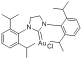 structure of CAS# 852445-84-2, Chloro{1,3-bis[2,6-bis(1-methylethyl)phenyl]-4,5-dihydroimidazol-2-ylidene}gold(I)
