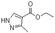 CAS # 85290-78-4, 3-Methyl-1H-pyrazole-4-carboxylic acid ethyl ester, Ethyl 3-methyl-1H-pyrazole-4-carboxylate, Ethyl 3-methylpyrazole-4-carboxylate, NSC 19454