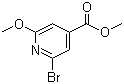 2-溴-6-甲氧基-4-吡啶羧酸甲酯分子结构 (CAS 853030-09-8)