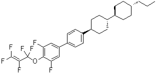CAS # 853644-96-9, 3,5-Difluoro-4-[(1,1,2,3,3-pentafluoro-2-propenyl)oxy]-4'-[(trans,trans)-4'-propyl[1,1'-bicyclohexyl]-4-yl]-1,1'-biphenyl