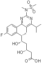 (betaR,deltaS,6S)-8-Fluoro-5,6-dihydro-beta,delta-dihydroxy-4-(1-methylethyl)-2-[methyl(methylsulfonyl)amino]benzo[h]quinazoline-6-pentanoic acid molecular structure (CAS 854898-53-6)