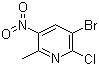 3-溴-2-氯-6-甲基-5-硝基吡啶分子结构 (CAS 856834-95-2)