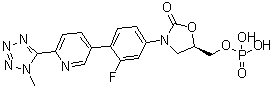 CAS # 856867-56-6, (5R)-3-[3-Fluoro-4-[6-(1-methyl-1H-tetrazol-5-yl)-3-pyridinyl]phenyl]-5-[(phosphonooxy)methyl]-2-oxazolidinone