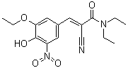 CAS # 857629-79-9, (2E)-2-Cyano-3-(3-ethoxy-4-hydroxy-5-nitrophenyl)-N,N-diethyl-2-propenamide