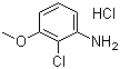 structure of CAS# 85893-87-4, 2-Chloro-3-methoxyaniline hydrochloride