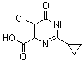 structure of CAS# 858956-26-0, 5-Chloro-2-cyclopropyl-1,6-dihydro-6-oxo-4-pyrimidinecarboxylic acid