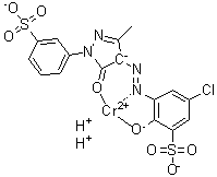 CAS # 85896-38-4, Dihydrogen [5-Chloro-3-[[4,5-dihydro-3-methyl-5-oxo-1-(3-sulfophenyl)-1H-pyrazol-4-yl]azo]-2-hydroxybenzenesulfonato]chromate