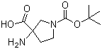 structure of CAS# 862372-66-5, 3-Amino-1-Boc-pyrrolidine-3-carboxylic acid