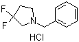 structure of CAS# 862416-37-3, 3,3-Difluoro-1-(phenylmethyl)pyrrolidine hydrochloride