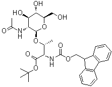 CAS 登录号：862851-22-7, O-[2-(乙酰氨基)-2-脱氧-beta-D-吡喃葡萄糖基]-N-[(9H-芴-9-基甲氧基)羰基]-L-苏氨酸叔丁酯