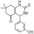 structure of CAS# 863774-58-7, 2,3,4,6,7,8-Hexahydro-4-(3-hydroxyphenyl)-7,7-dimethyl-2-thioxo-5(1H)-quinazolinone