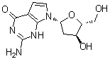 7-脱氮-2'-脱氧鸟苷分子结构 (CAS 86392-75-8)