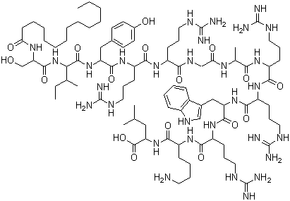 CAS 登录号：863987-12-6, N-(1-氧代十四烷基)-L-丝氨酰-L-异亮氨酰-L-酪氨酰-L-精氨酰-L-精氨酰甘氨酰-L-丙氨酰-L-精氨酰-L-精氨酰-L-色氨酰-L-精氨酰-L-赖氨酰-L-亮氨酸