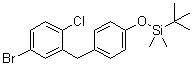 4-Bromo-1-chloro-2-[[4-[[(1,1-dimethylethyl)dimethylsilyl]oxy]phenyl]methyl]benzene molecular structure (CAS 864070-19-9)