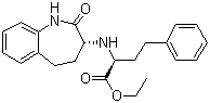 CAS # 86499-39-0, alpha-[(2,3,4,5-Tetrahydro-2-oxo-1H-1-benzazepin-3-yl)amino]benzenebutanoic acid ethyl ester