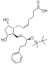 (5Z)-7-[(1R,2R,3R,5S)-2-[(1E,3S)-3-[[(1,1-二甲基乙基)二甲基硅烷基]氧基]-5-苯基-1-戊烯基]-3,5-二羟基环戊基]-5-庚烯酸分子结构 (CAS 865087-15-6)