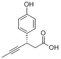 structure of CAS# 865233-35-8, (3S)-3-(4-Hydroxyphenyl)-4-hexynoic acid
