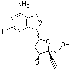 structure of CAS# 865363-93-5, 2'-Deoxy-4'-C-ethynyl-2-fluoroadenosine