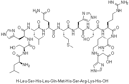 CAS # 866620-08-8, L-Leucyl-L-seryl-L-histidyl-L-leucyl-L-glutaminyl-L-methionyl-L-histidyl-L-seryl-L-arginyl-L-lysyl-L-histidine